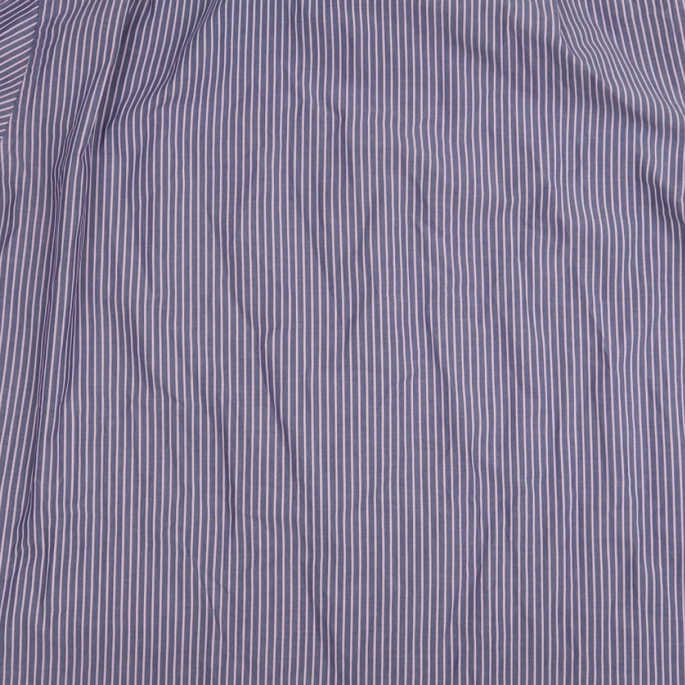 Marks and Spencer Mens Blue  Cotton  Button-Up Size 42 Collared