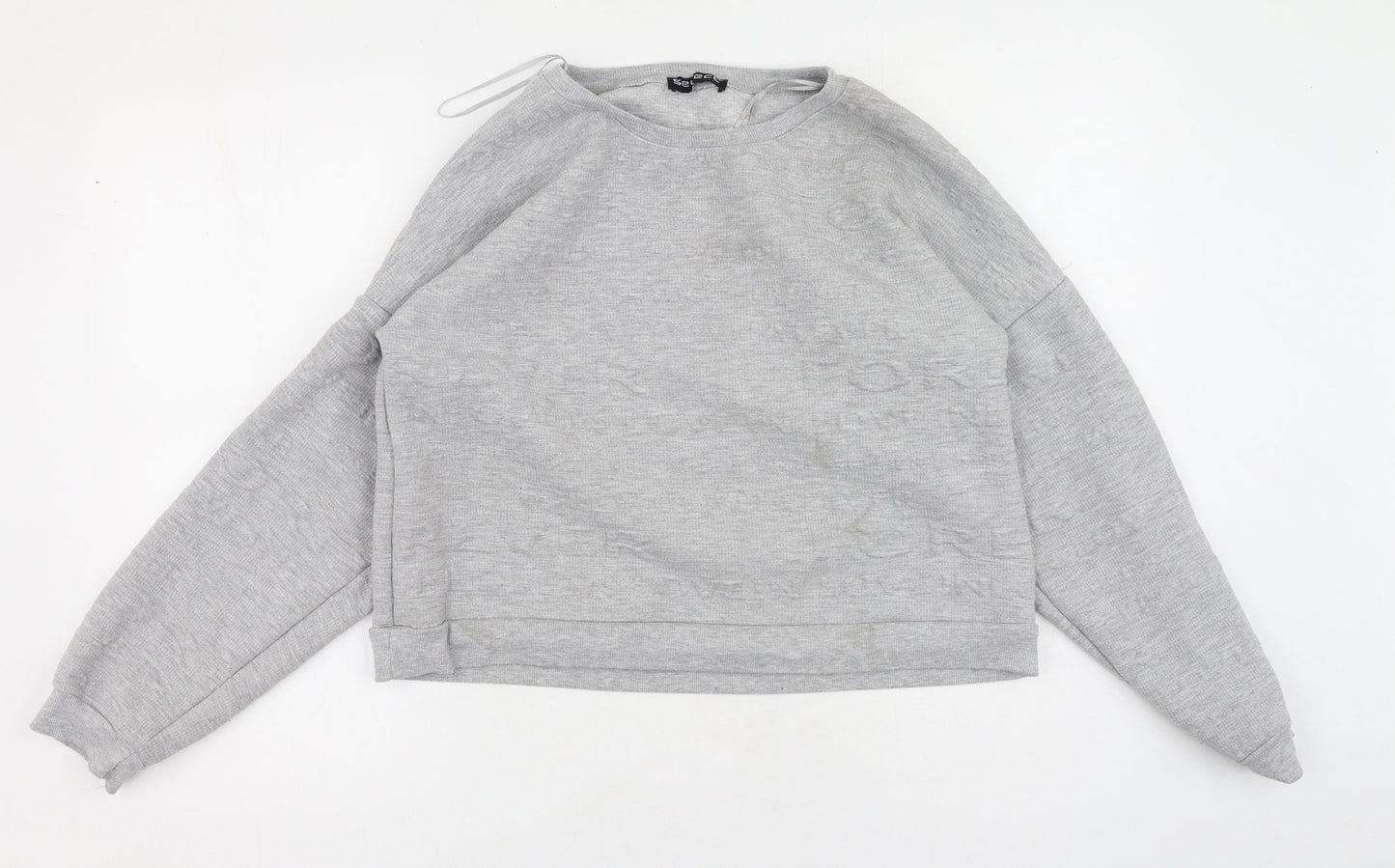 Select Womens Grey  Viscose Pullover Sweatshirt Size L