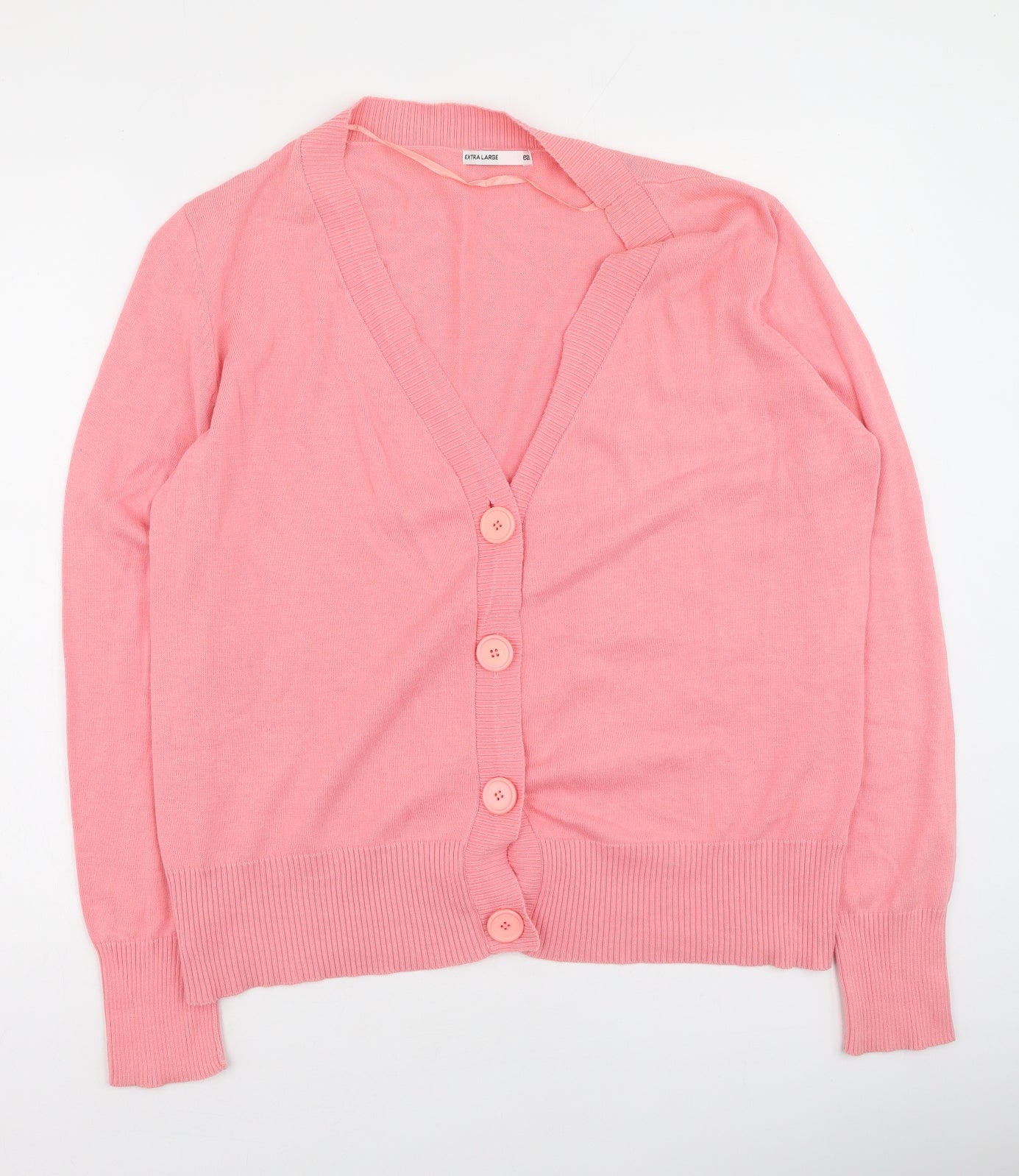 EA Womens Pink Round Neck  Cotton Cardigan Jumper Size XL
