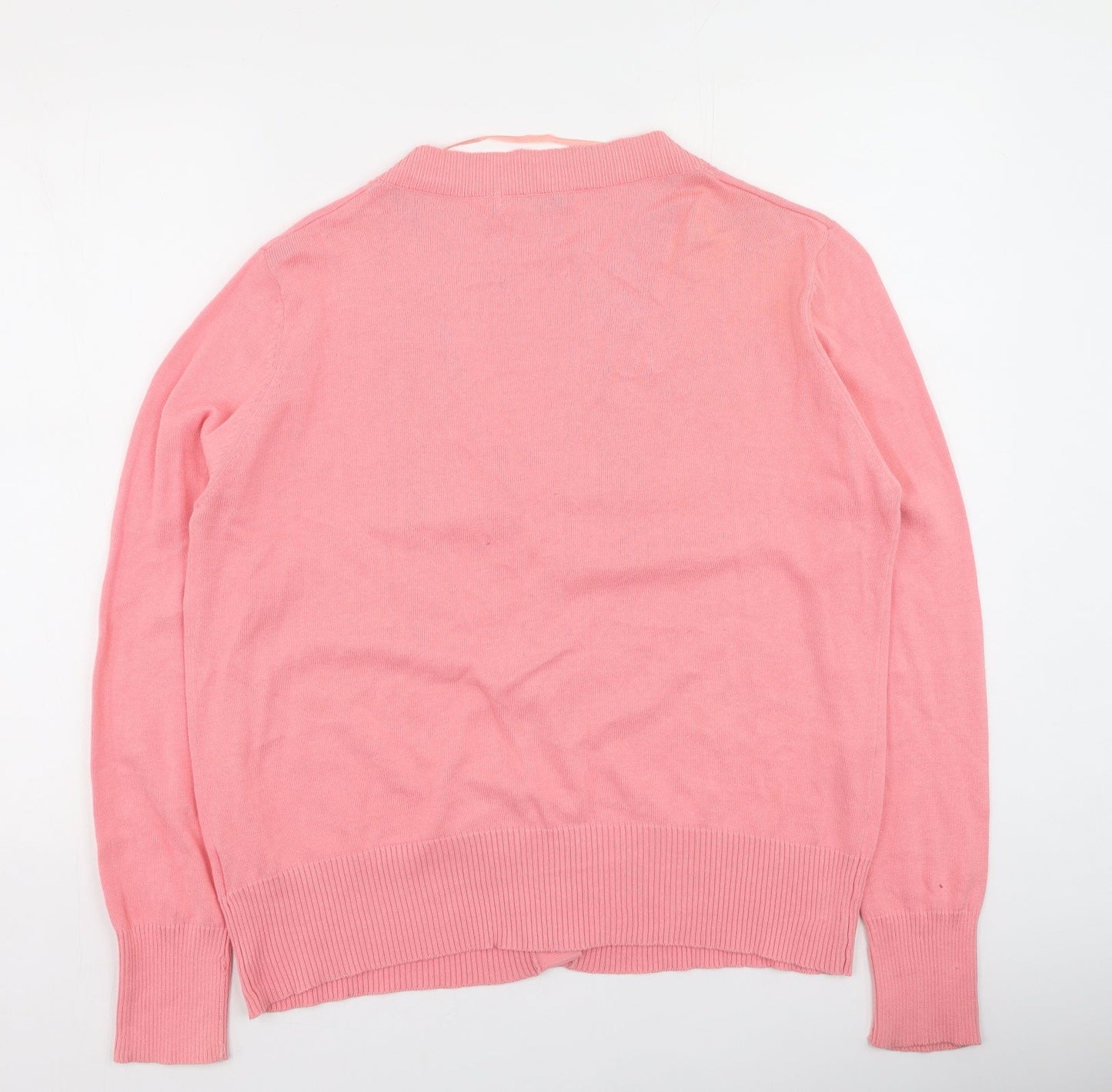 EA Womens Pink Round Neck  Cotton Cardigan Jumper Size XL