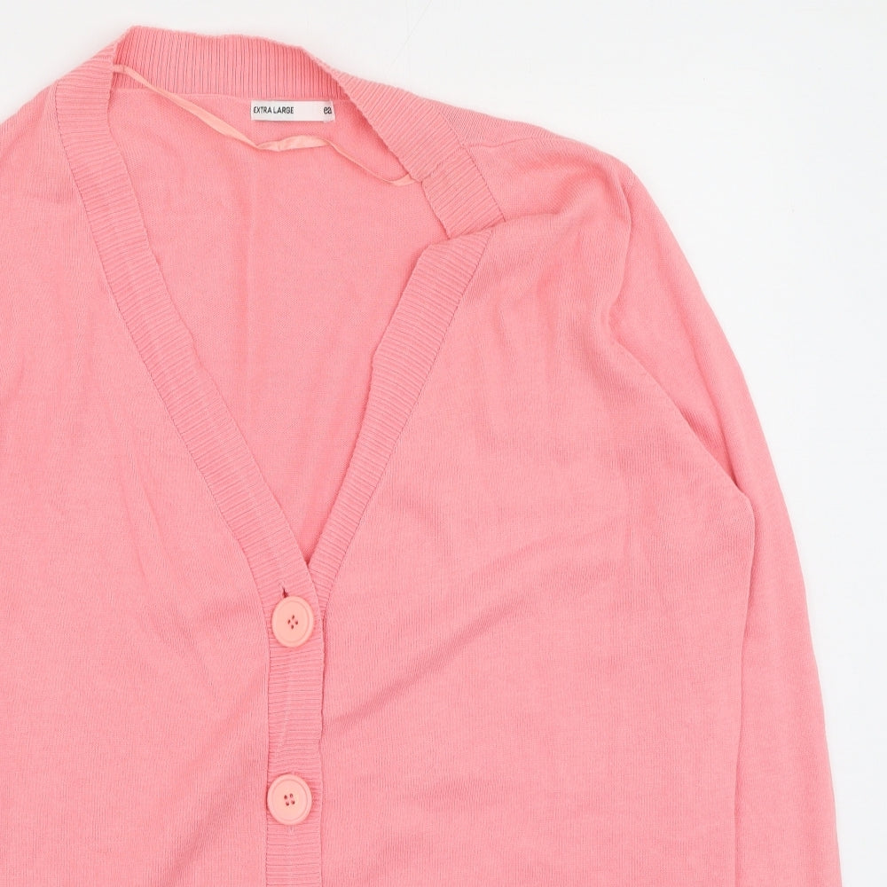 EA Womens Pink Round Neck  Cotton Cardigan Jumper Size XL