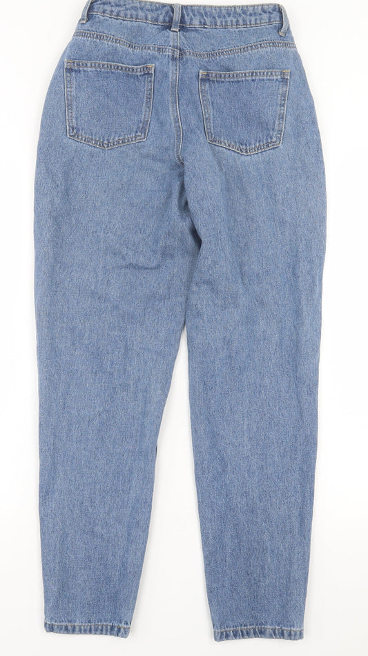 Missguided Womens Blue  Cotton Straight Jeans Size 6 L29 in Regular Button
