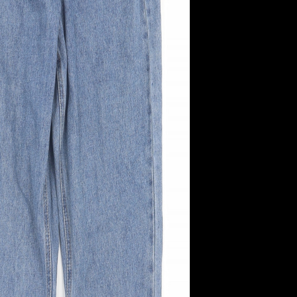 Missguided Womens Blue  Cotton Straight Jeans Size 6 L29 in Regular Button