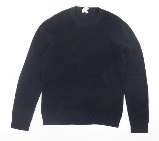 club manaco Mens Blue Crew Neck  Cotton Pullover Jumper Size XS