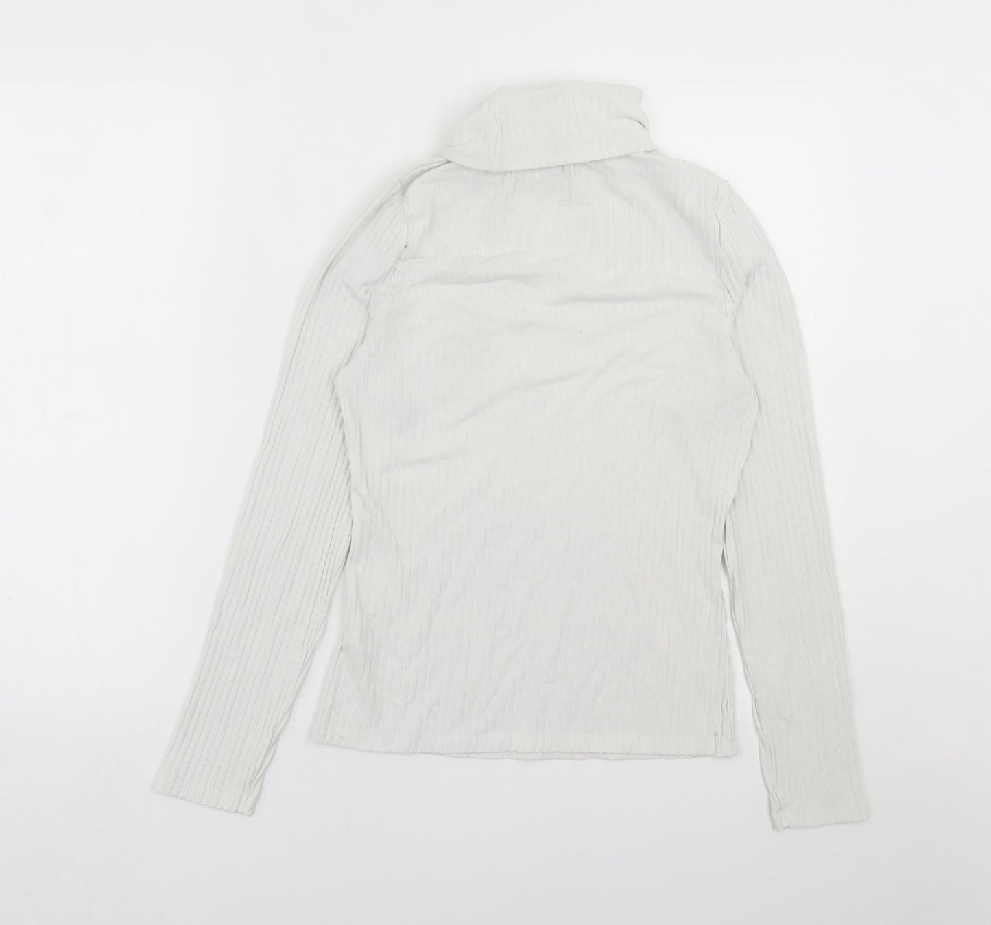 New Look Womens White Roll Neck  Polyester Pullover Jumper Size 14