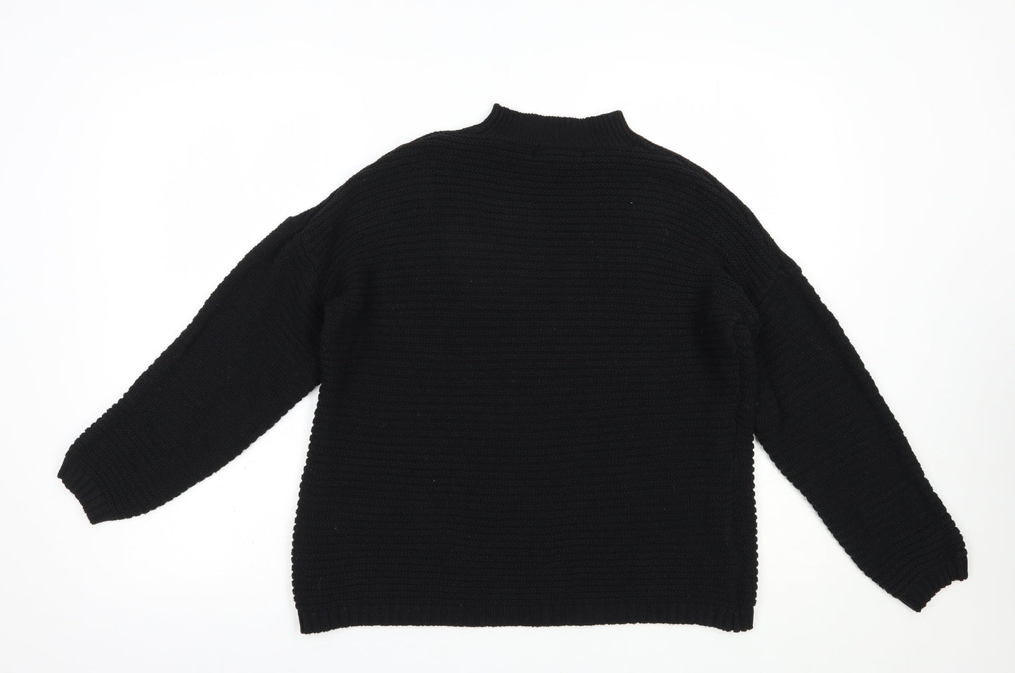 Missguided Womens Black Mock Neck  Acrylic Pullover Jumper Size 6