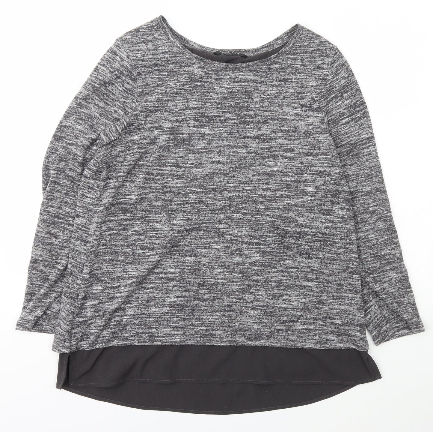 Viz a Viz Womens Grey Boat Neck  Polyester Pullover Jumper Size 12