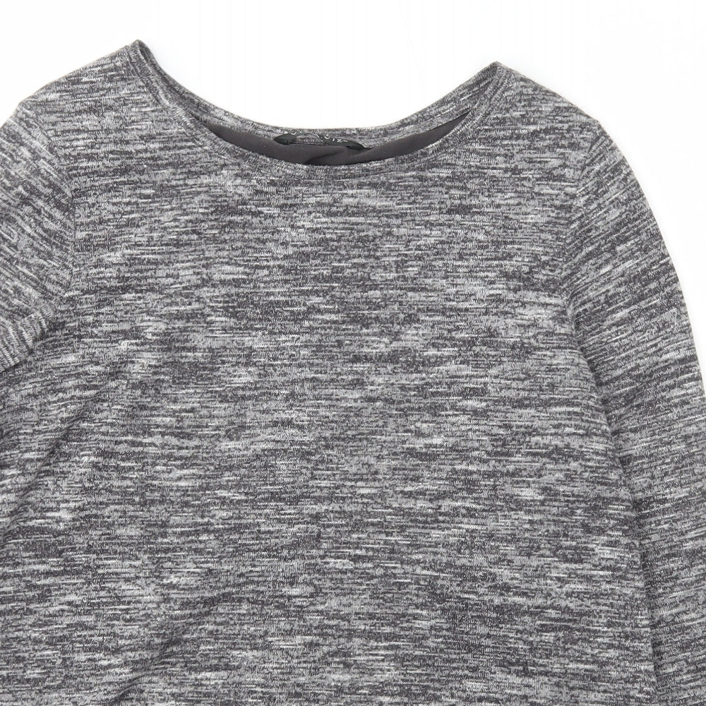 Viz a Viz Womens Grey Boat Neck  Polyester Pullover Jumper Size 12