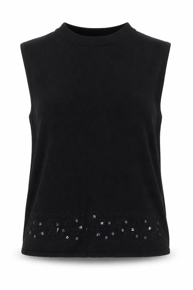 OffShoot Womens Black Boat Neck  Viscose Vest Jumper Size M