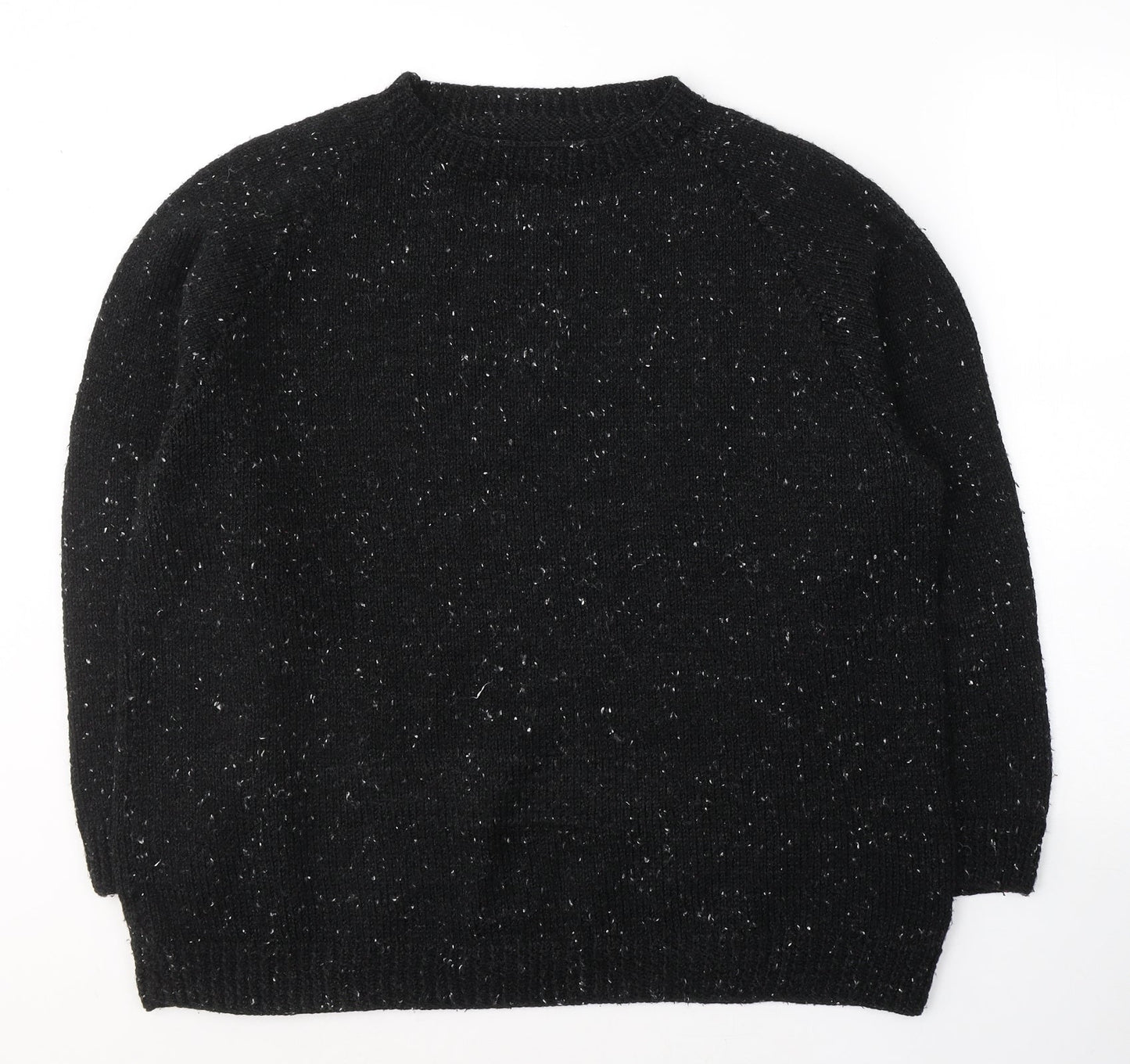 Preworn Womens Black Round Neck  Acrylic Pullover Jumper Size L