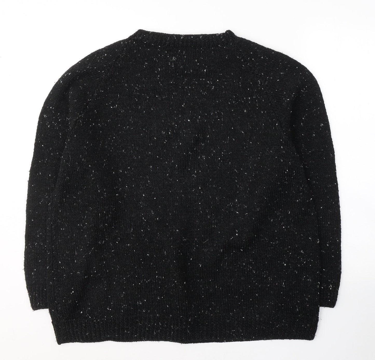Preworn Womens Black Round Neck  Acrylic Pullover Jumper Size L