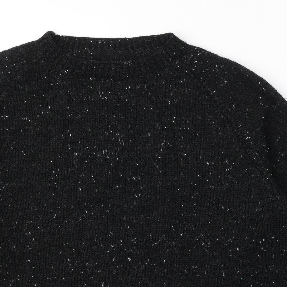 Preworn Womens Black Round Neck  Acrylic Pullover Jumper Size L