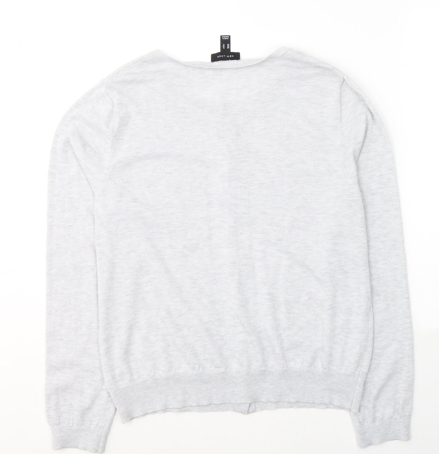 New Look Womens Grey Round Neck  Viscose Cardigan Jumper Size 16