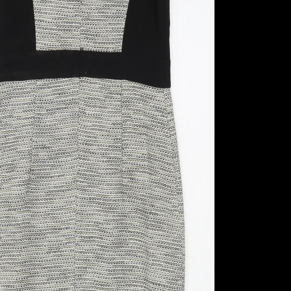 John Lewis  Womens Grey  Cotton Sheath  Size 12  Round Neck