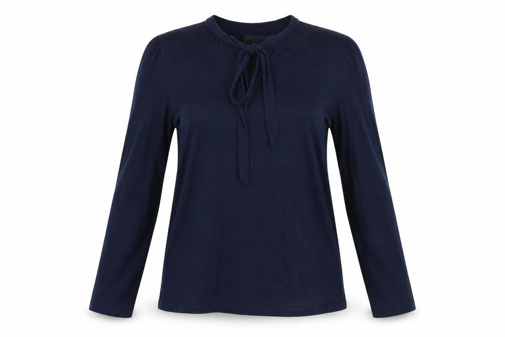 Marks and Spencer Womens Blue  Viscose Jersey T-Shirt Size 14 Round Neck