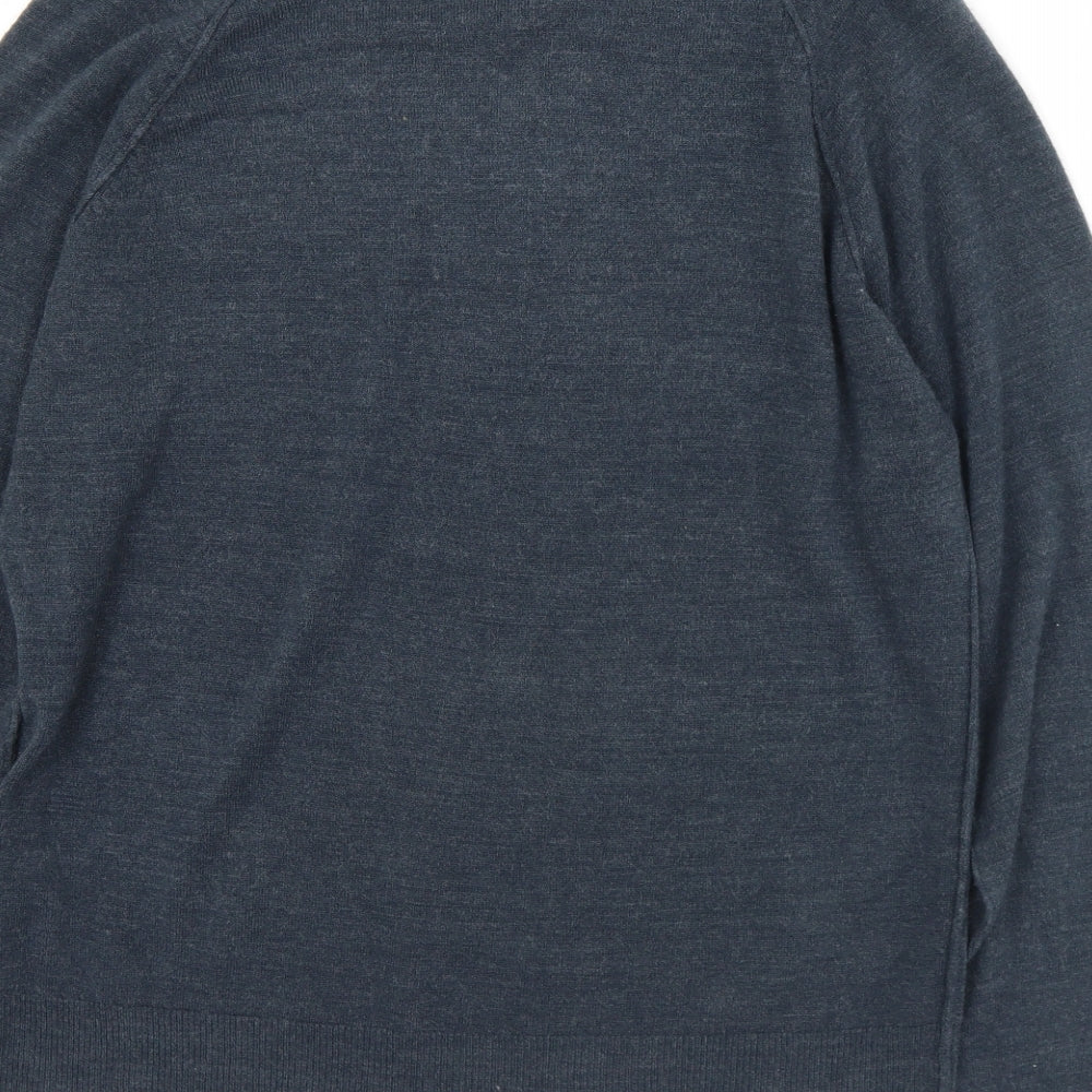 UrbanSpirit Mens Blue V-Neck  Acrylic Pullover Jumper Size M