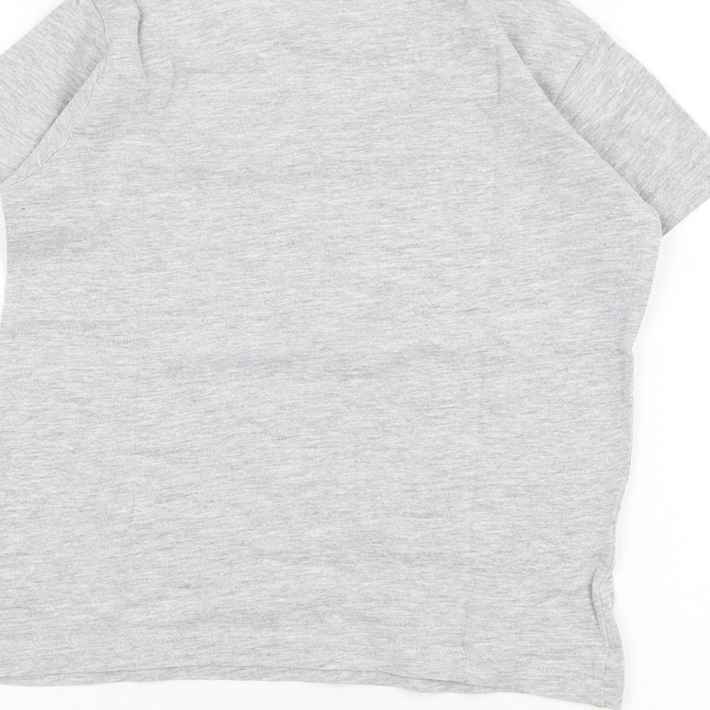 Dunnes Stores Boys Grey  Cotton Basic T-Shirt Size 5 Years Round Neck Pullover - Dinosaur