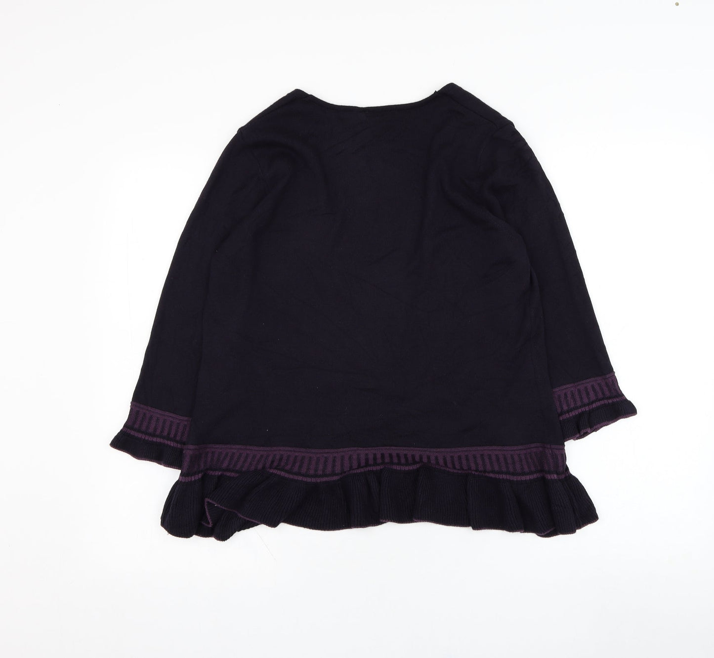 Marks and Spencer Womens Purple Square Neck  Viscose Cardigan Jumper Size 14