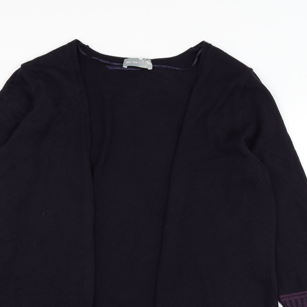 Marks and Spencer Womens Purple Square Neck  Viscose Cardigan Jumper Size 14
