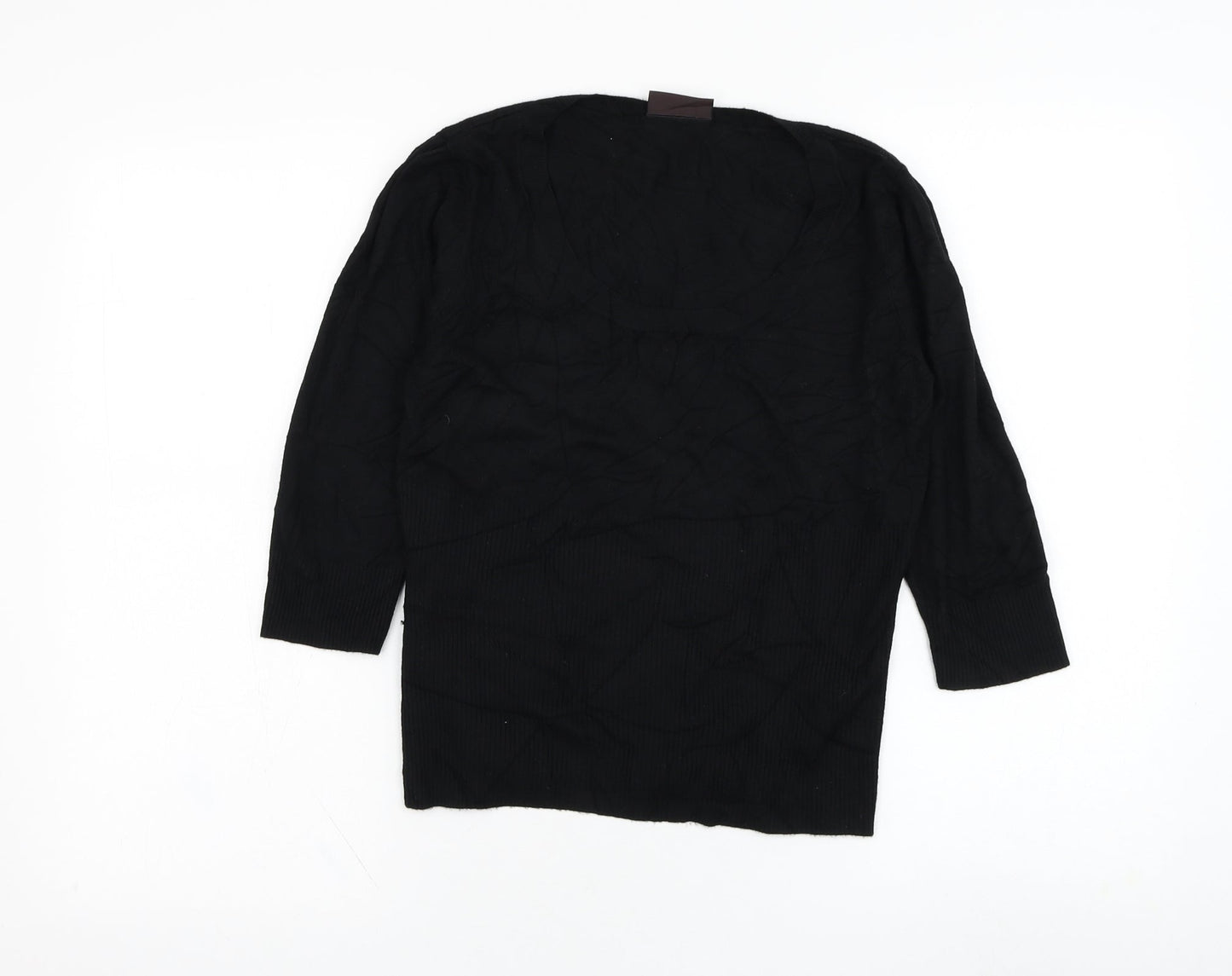 Principles Womens Black Round Neck  Viscose Pullover Jumper Size 12