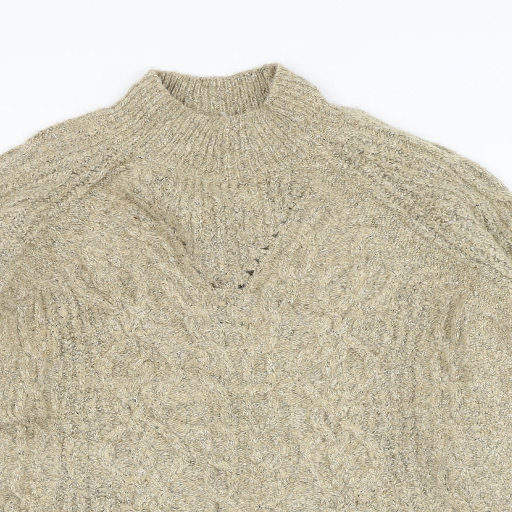 Marks and Spencer Womens Brown Round Neck  Polyester Pullover Jumper Size S