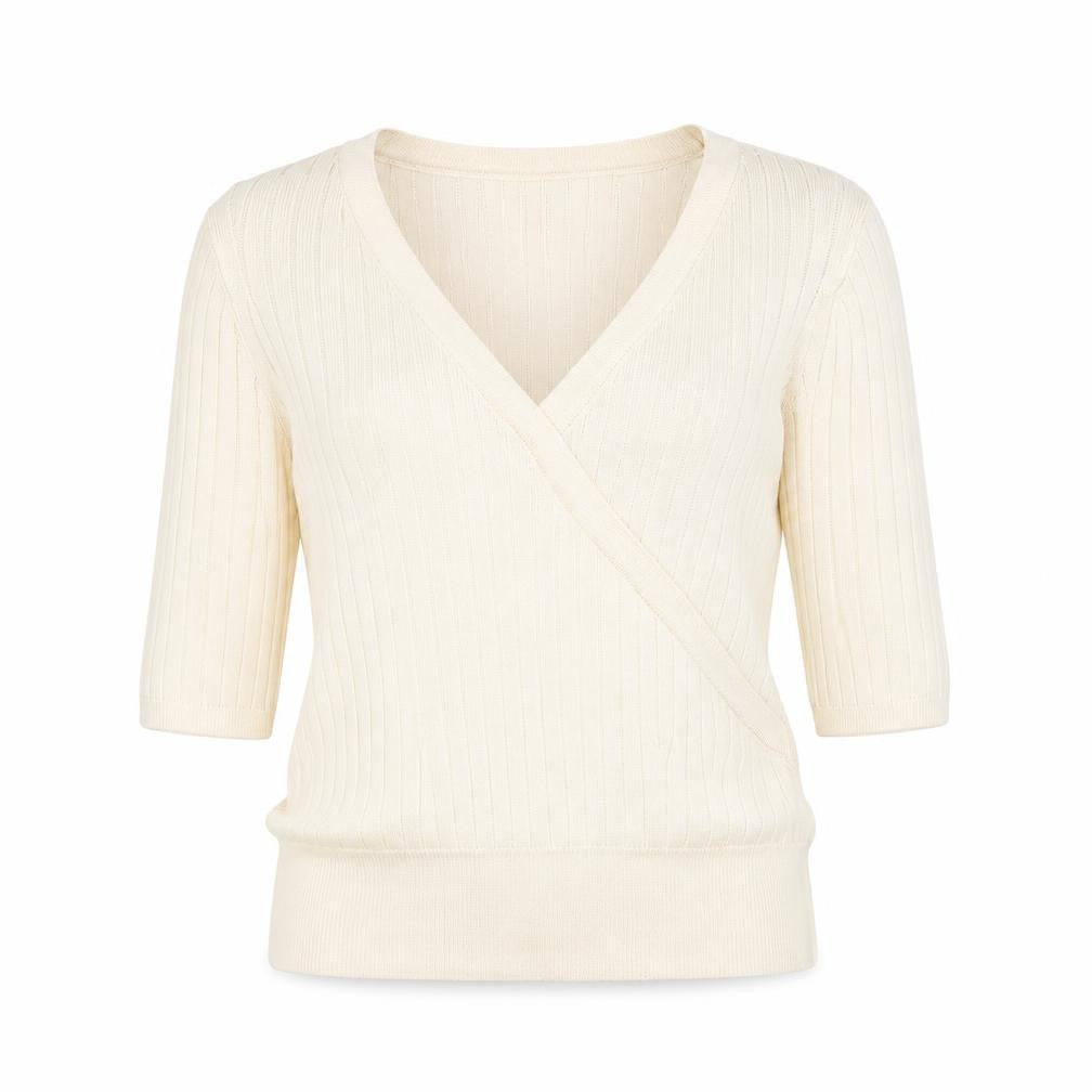 Marks and Spencer Womens Beige V-Neck  Viscose Pullover Jumper Size 10