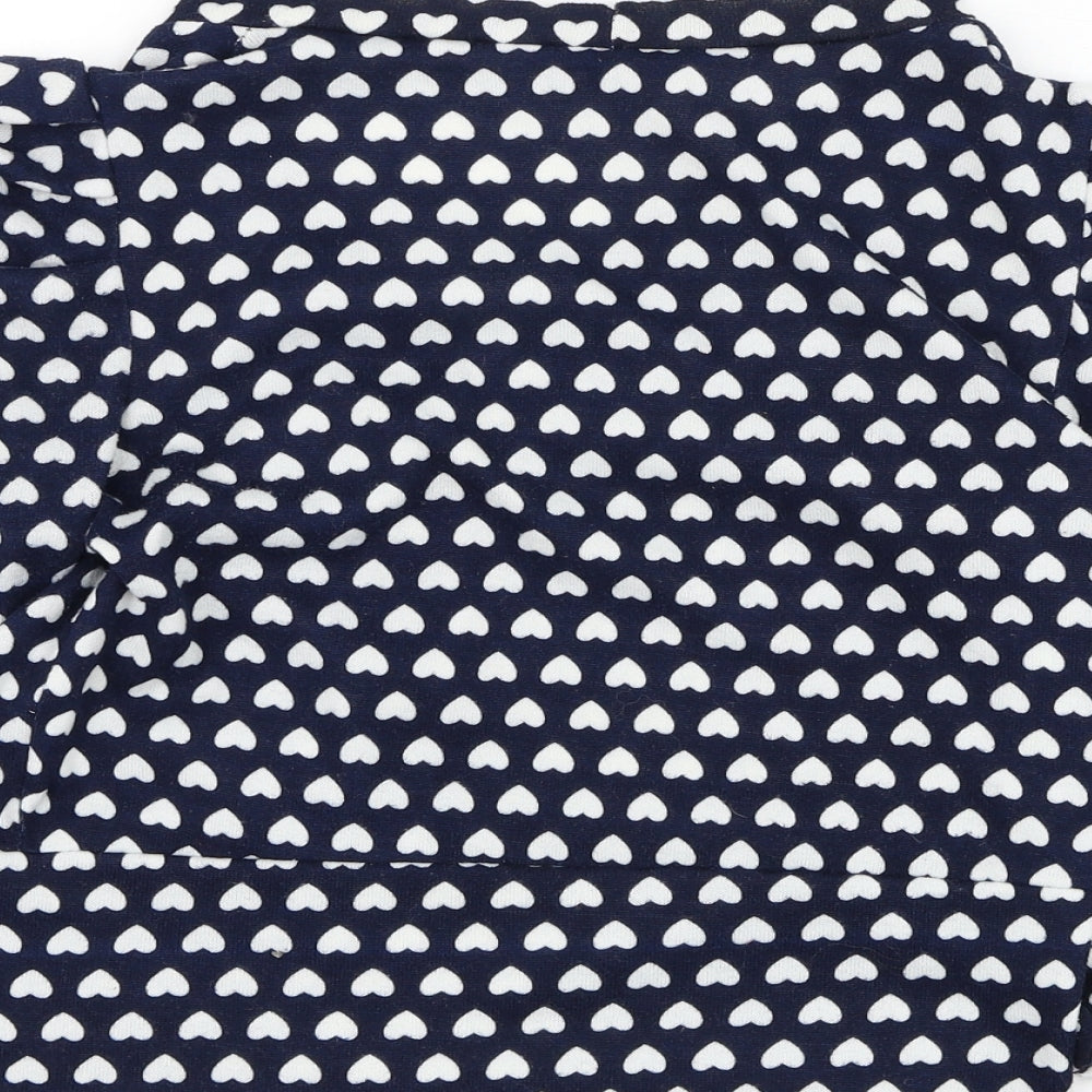 QED London Womens Blue V-Neck  Polyester Cardigan Jumper Size M   - Heart