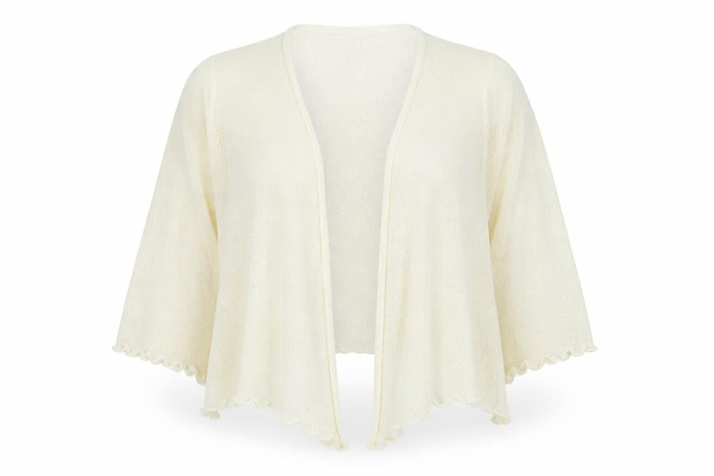 Bonmarché Womens Ivory Square Neck Acrylic Cardigan Jumper Size XL