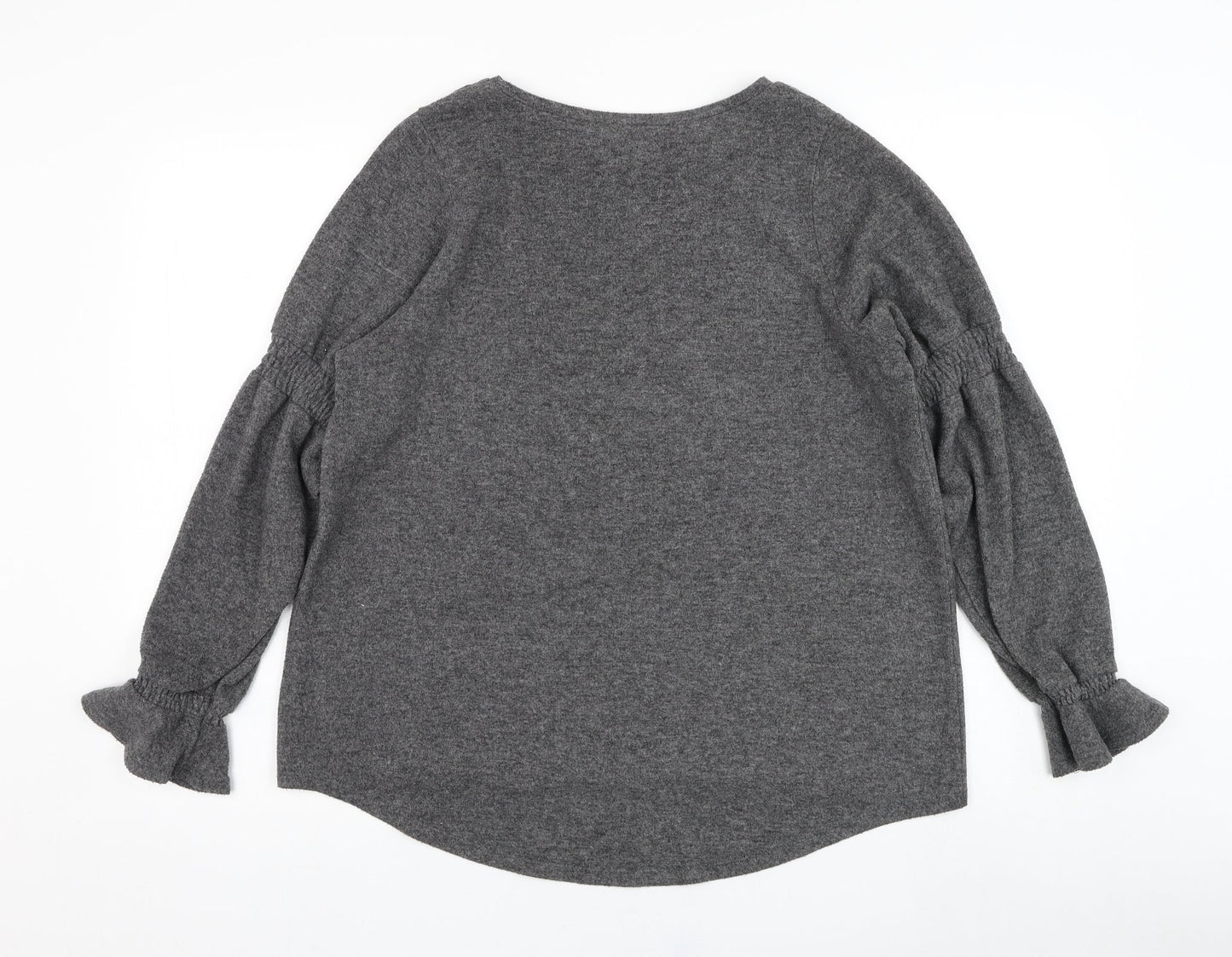 River Island Womens Grey Round Neck  Polyester Pullover Jumper Size 12