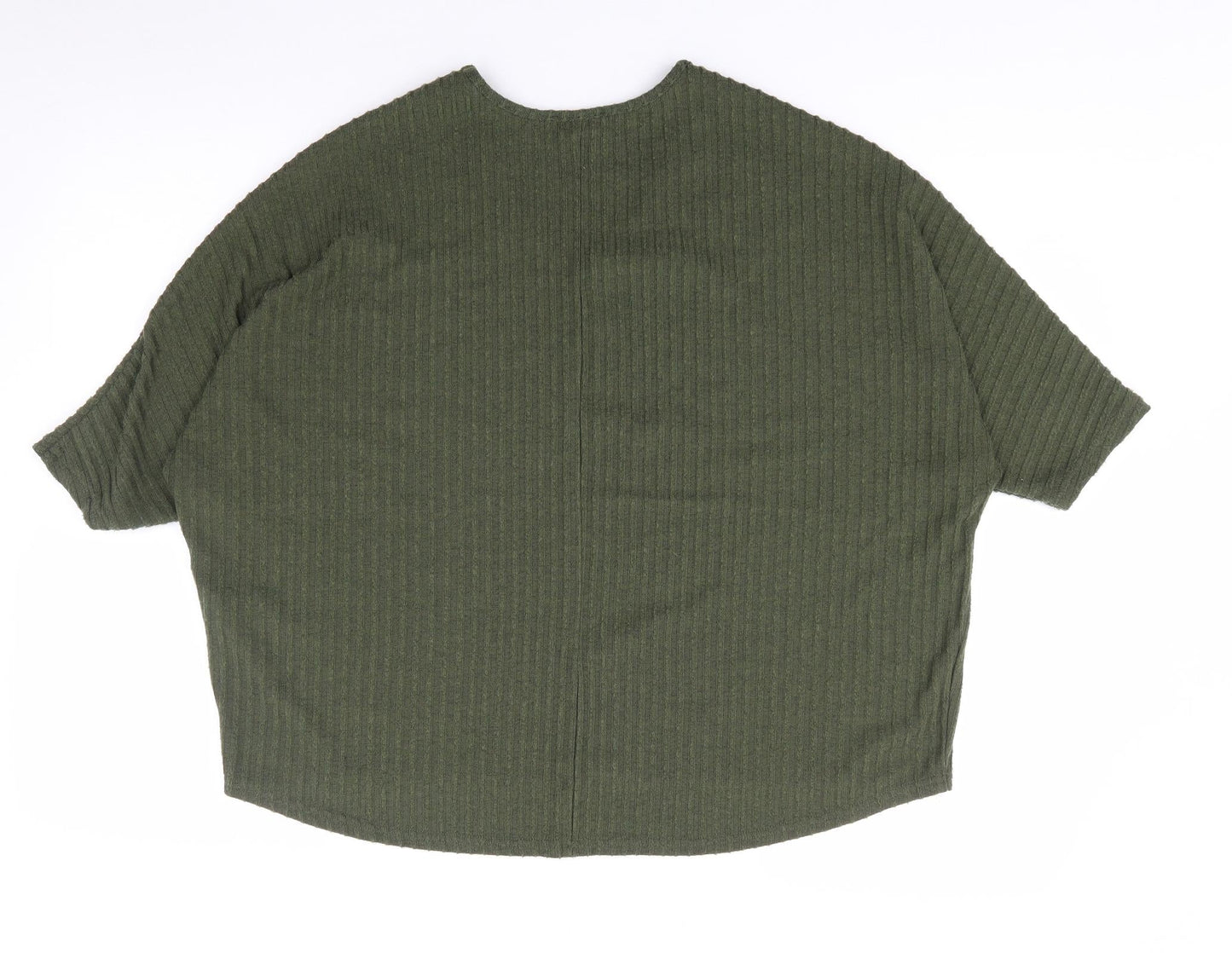 New Look Womens Green  Polyester Jersey T-Shirt Size S V-Neck