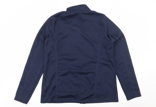 Crivit Mens Blue High Neck  Polyester Full Zip Jumper Size L