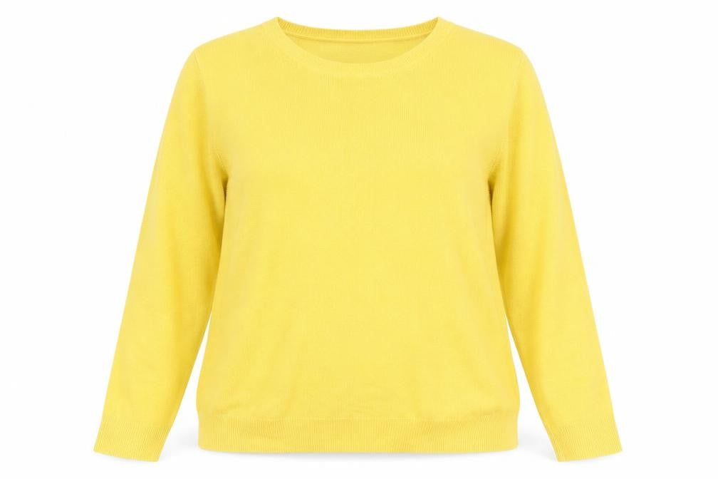 Marks and Spencer Womens Yellow Crew Neck  Acrylic Pullover Jumper Size 20