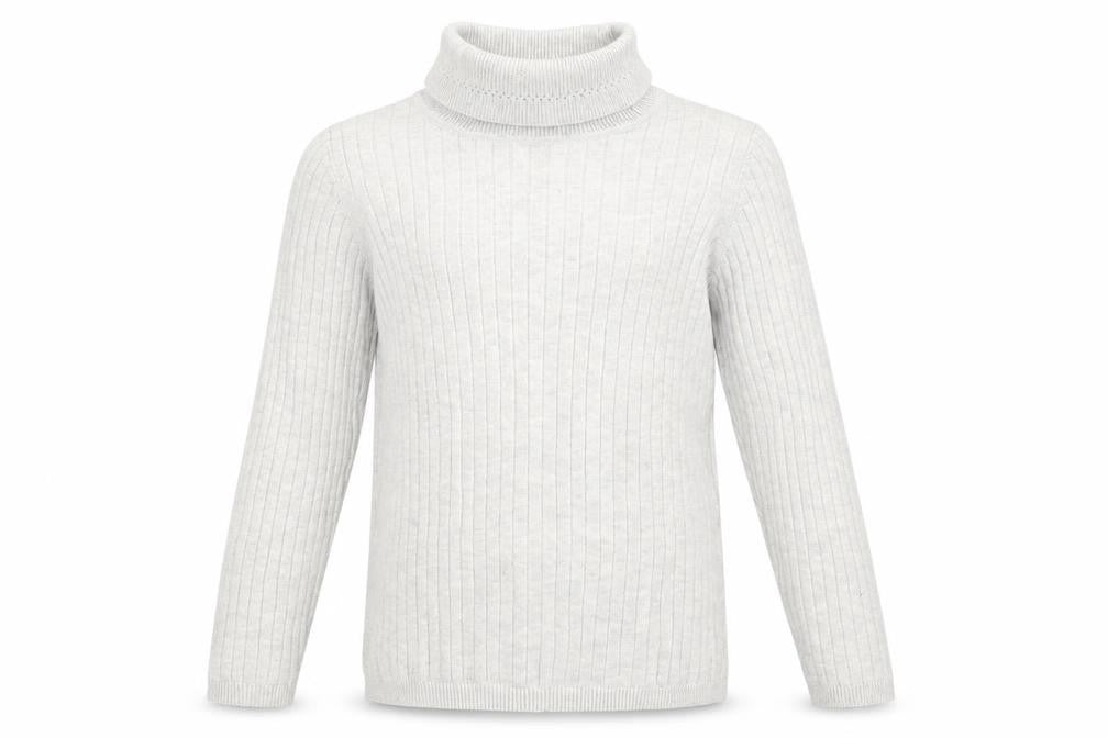 George Girls Grey Roll Neck  Cotton Pullover Jumper Size 10 Years