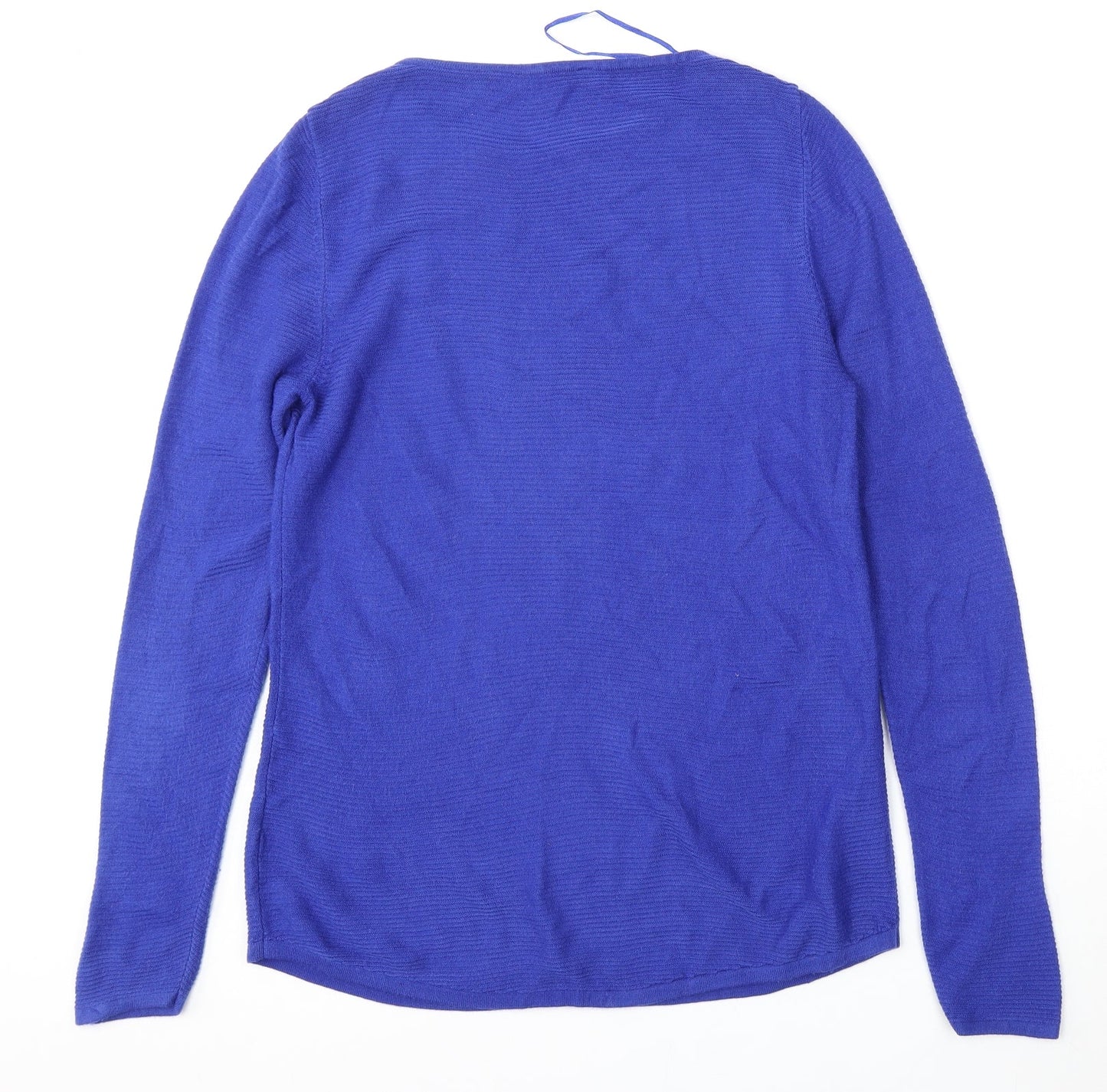 Bonmarché Womens Blue Round Neck  Acrylic Pullover Jumper Size 10