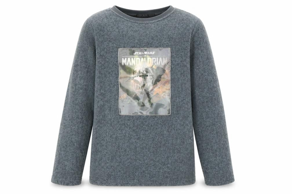 Primark Boys Grey Solid Polyester  Pyjama Top Size 9-10 Years   - star wars