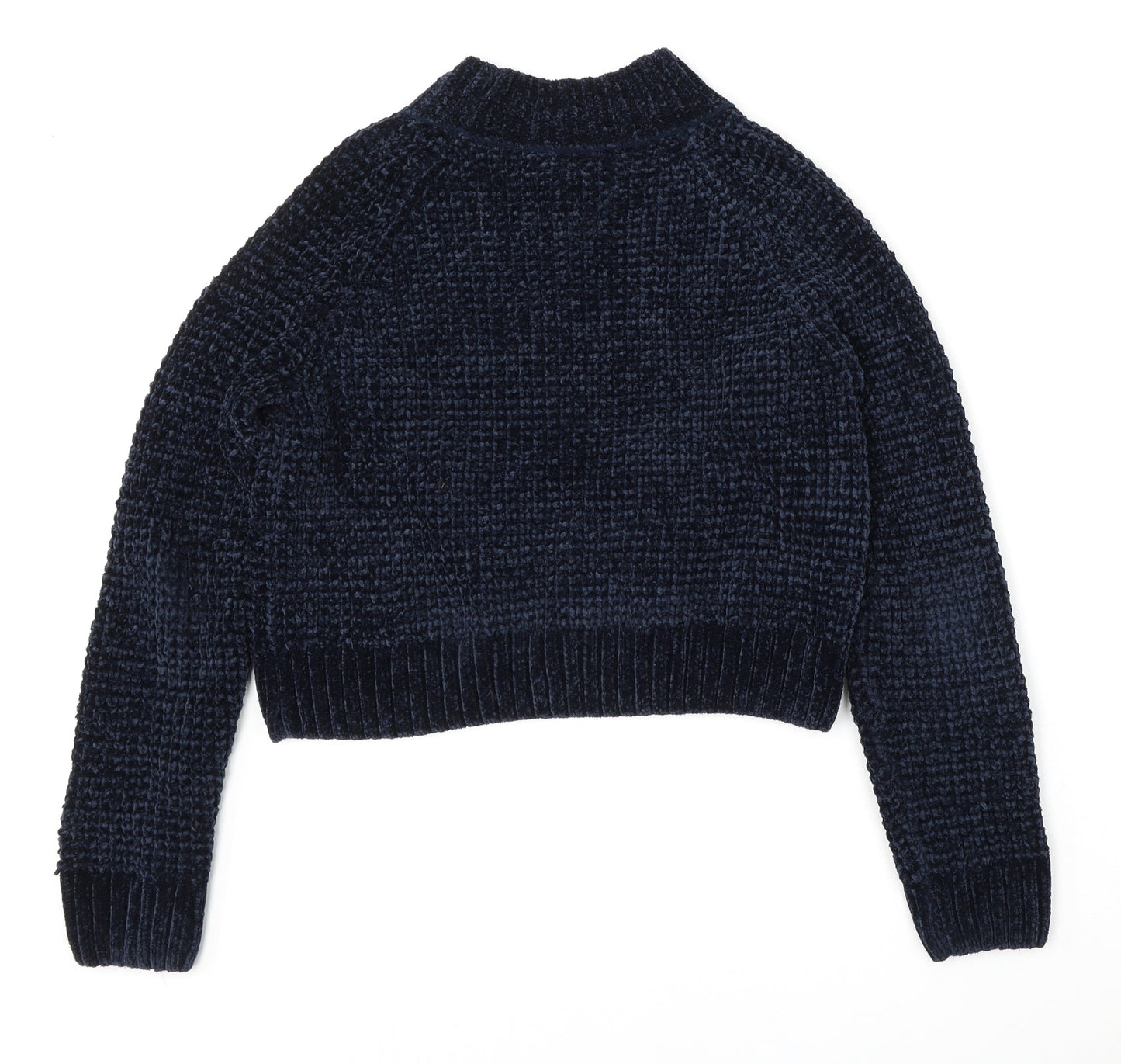 H&M Womens Blue Round Neck  Polyester Pullover Jumper Size M