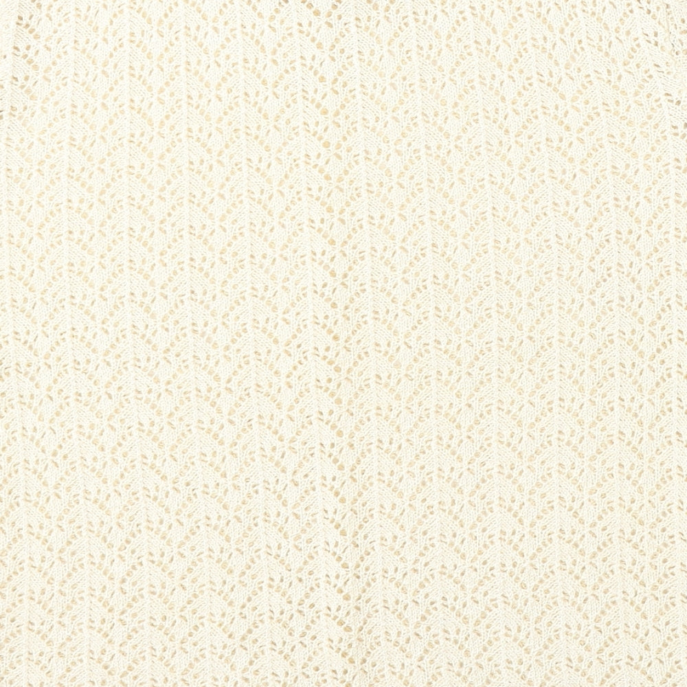 Hush Hush Womens Beige Round Neck  Polyester Pullover Jumper Size M