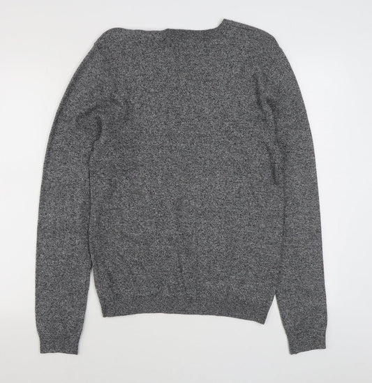 Topman Mens Grey Round Neck  Cotton Pullover Jumper Size S
