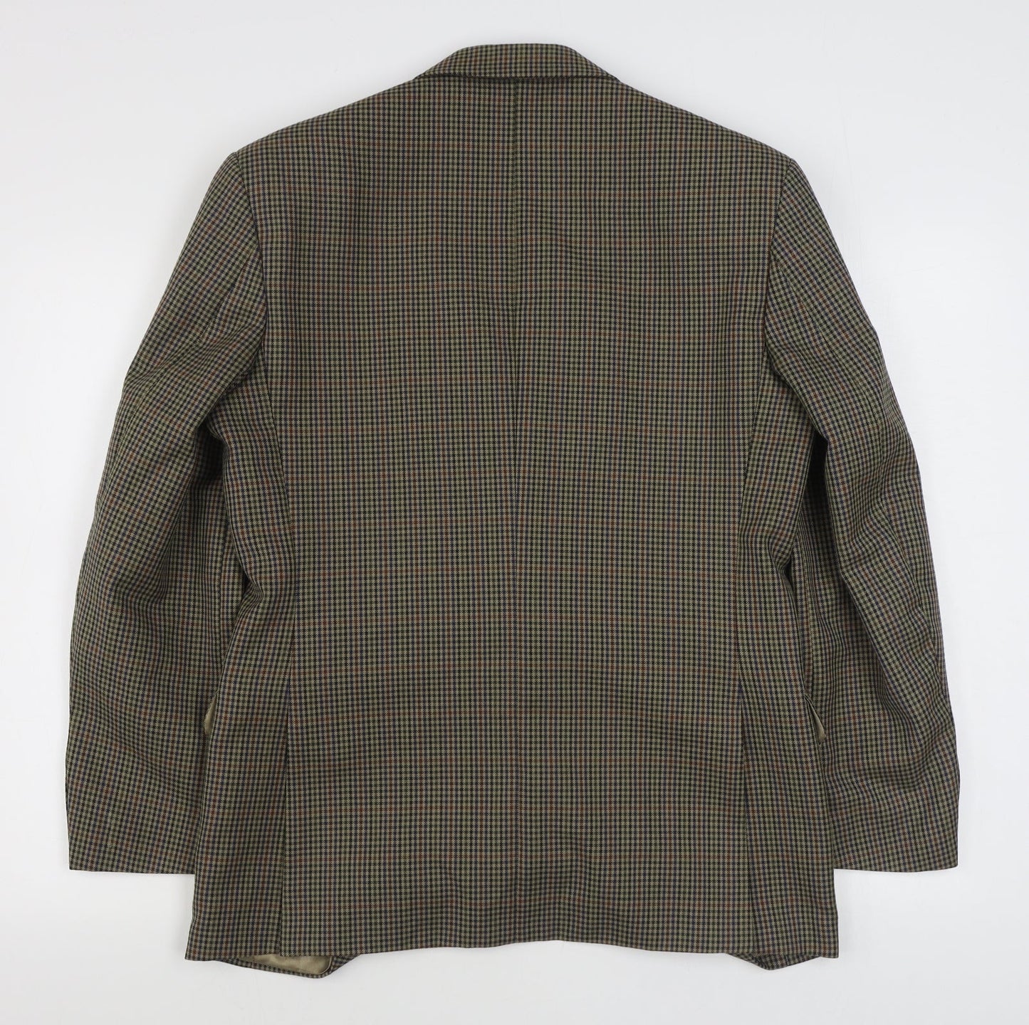 Skopes Mens Brown Plaid Polyester Jacket Suit Jacket Size 38