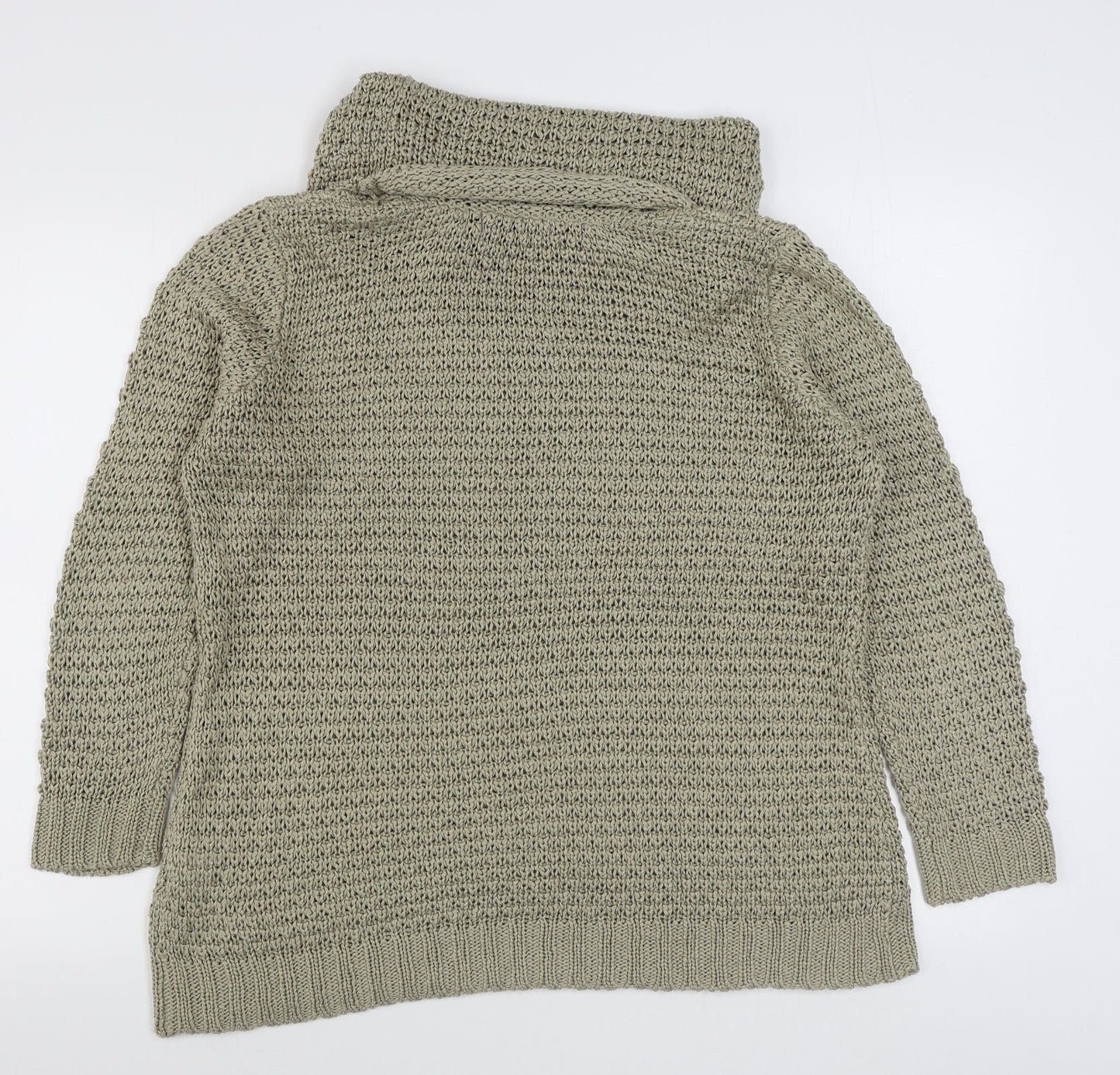 Platinum Womens Beige Roll Neck  Acrylic Pullover Jumper Size S