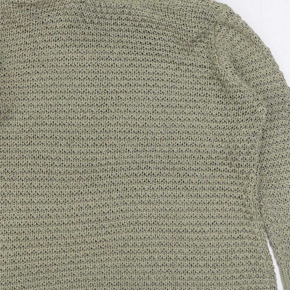 Platinum Womens Beige Roll Neck  Acrylic Pullover Jumper Size S