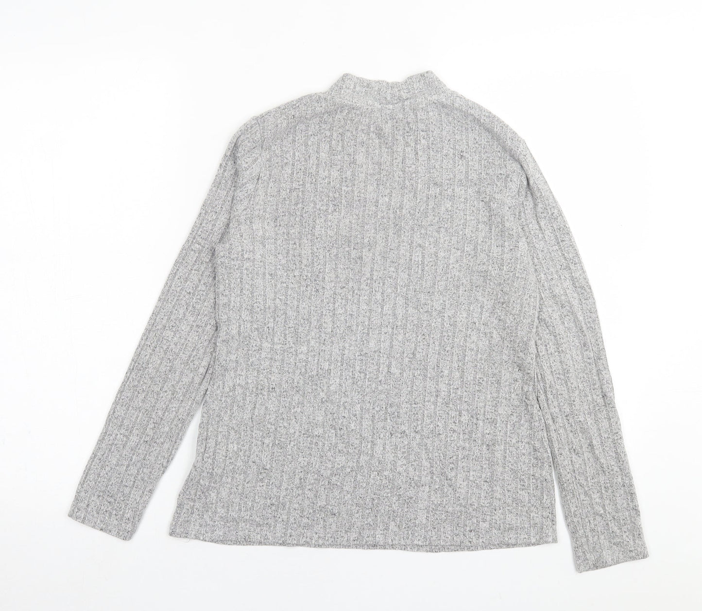 Papaya Womens Grey Crew Neck  Viscose Pullover Jumper Size 12