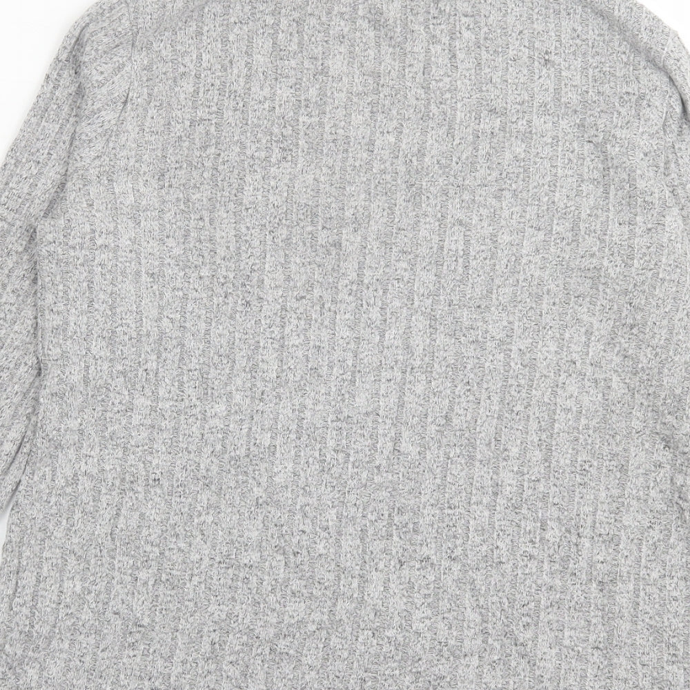 Papaya Womens Grey Crew Neck  Viscose Pullover Jumper Size 12