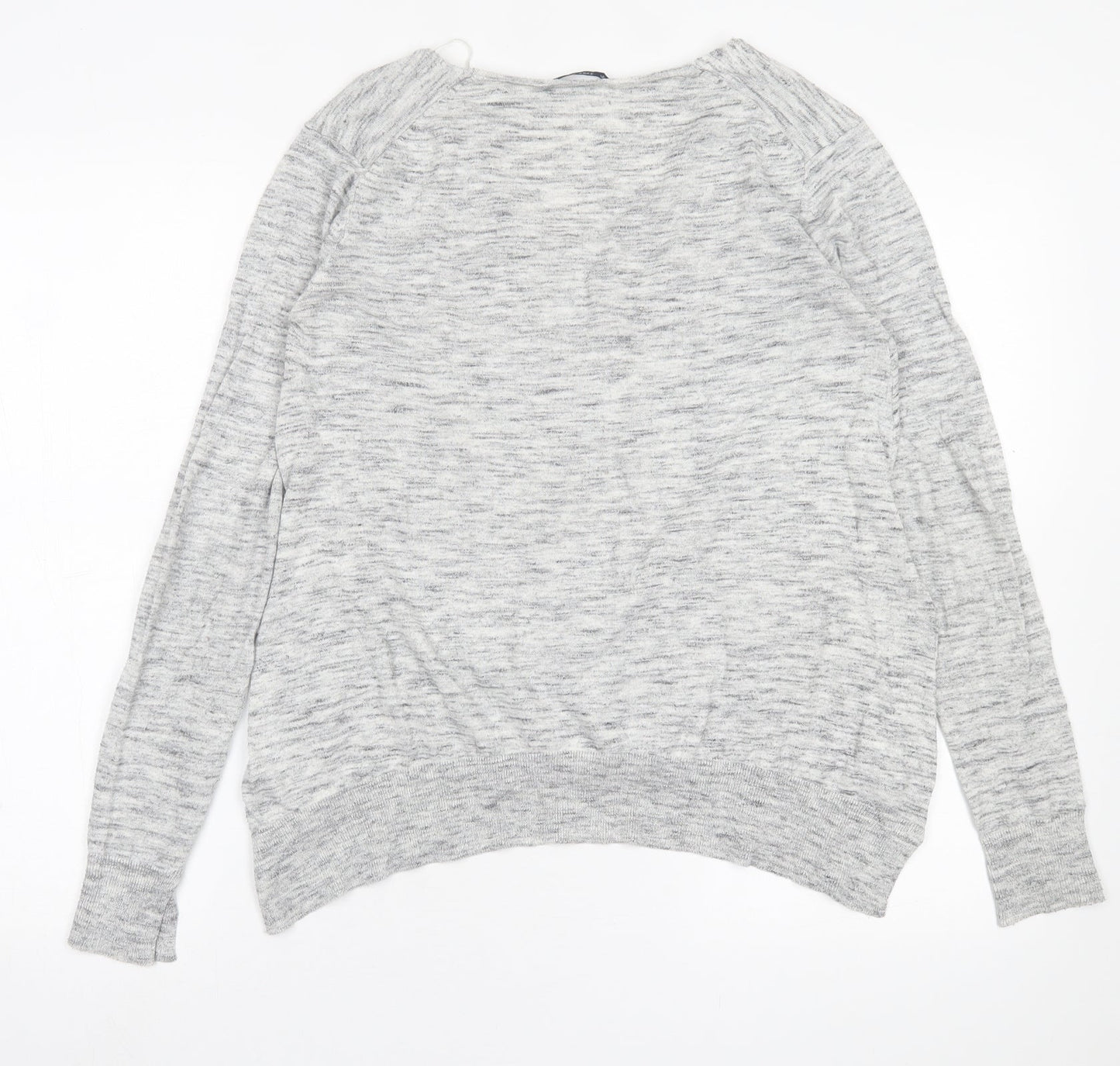 Zara Womens Grey V-Neck  Polyester Pullover Jumper Size M