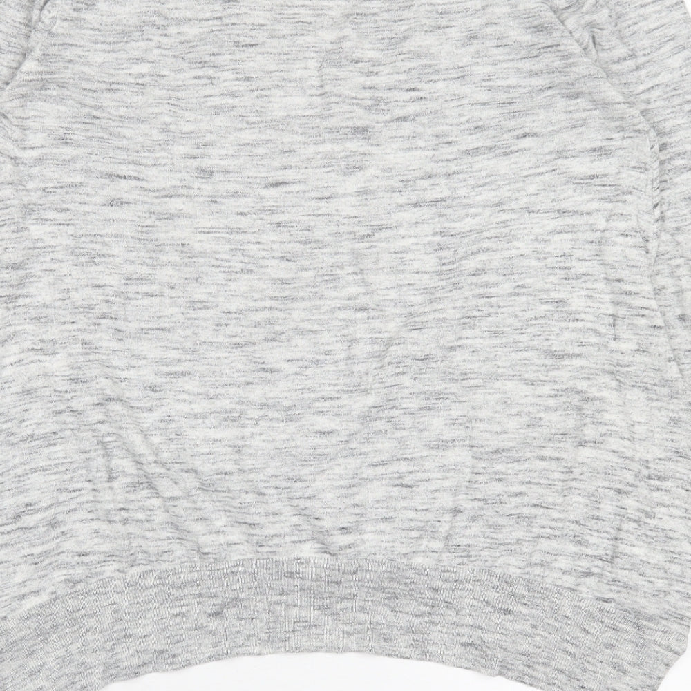 Zara Womens Grey V-Neck  Polyester Pullover Jumper Size M