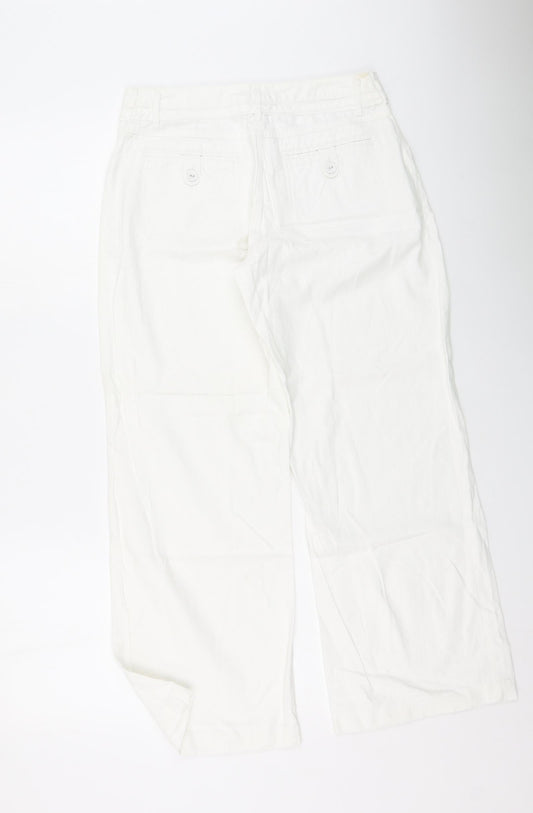 Preworn Womens White  Polyester Trousers  Size 30 L28 in Regular
