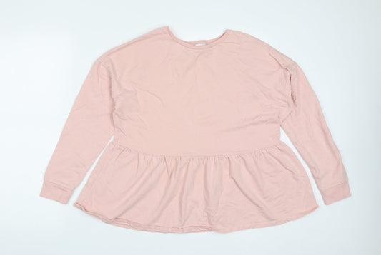 Matalan Womens Pink  Cotton Pullover Sweatshirt Size M