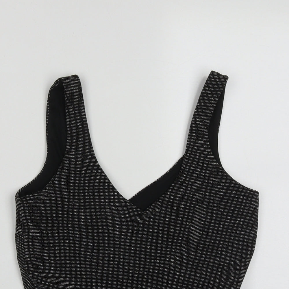 River Island Womens Black  Polyester Basic Tank Size 8 V-Neck