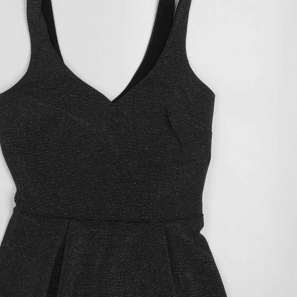 River Island Womens Black  Polyester Basic Tank Size 8 V-Neck