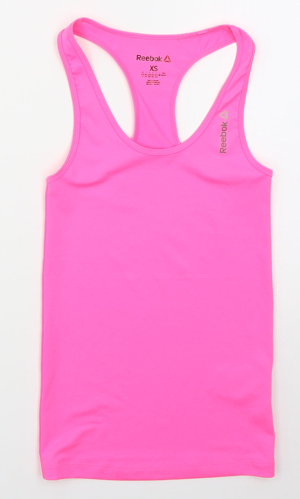 Reebok Womens Pink  Polyester Basic Tank Size XS Round Neck Pullover